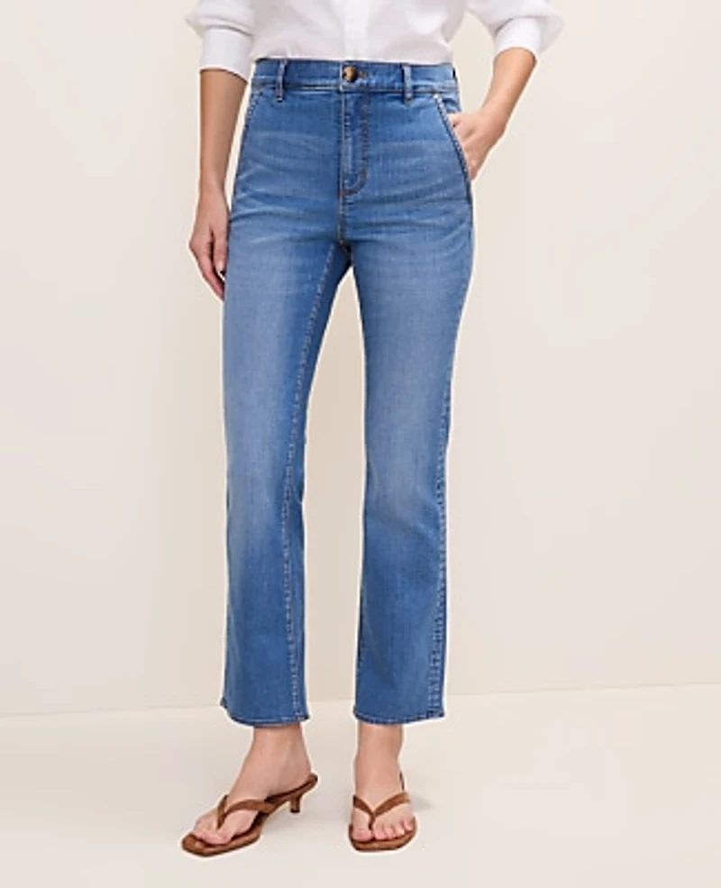 Ann Taylor The Cropped Boot Jean Venice Blue Medium Women's