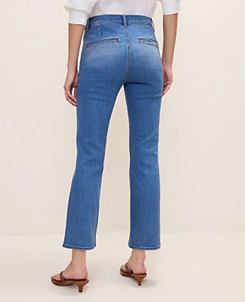 Ann Taylor The Cropped Boot Jean Venice Blue Medium Women's