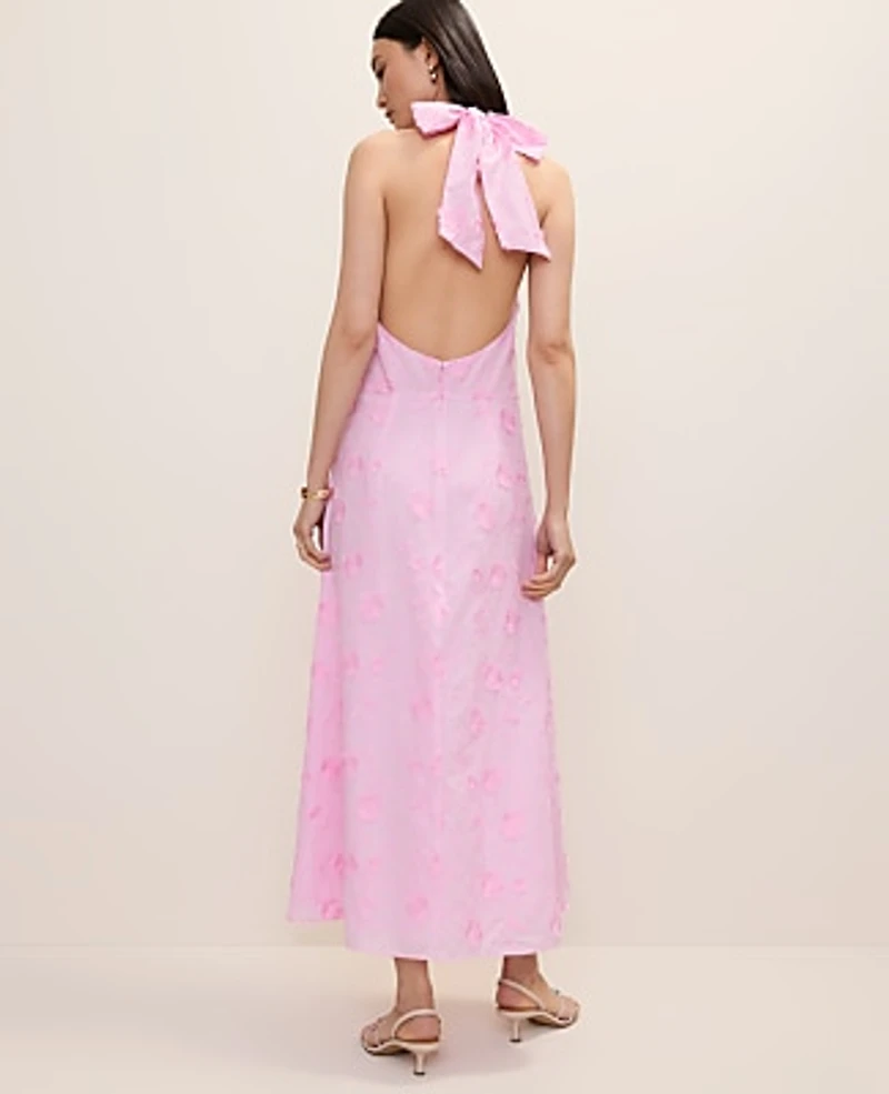 Ann Taylor Petite Halter Floral Maxi Dress Size 6 Pirouette Women's