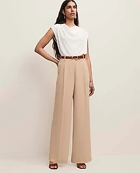 Ann Taylor Petite Mixed Media Cowl Neck Top Winter White Women's