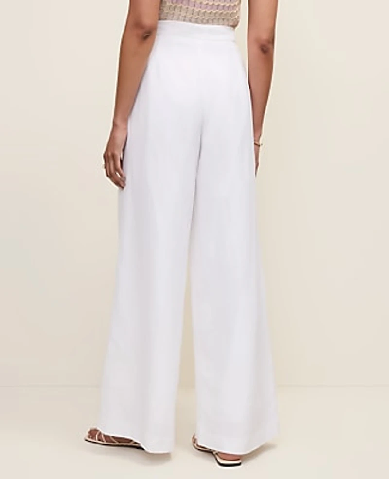 Ann Taylor The Statement Palazzo Pant Linen Blend White Women's