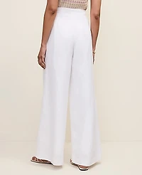 Ann Taylor The Statement Palazzo Pant Linen Blend White Women's