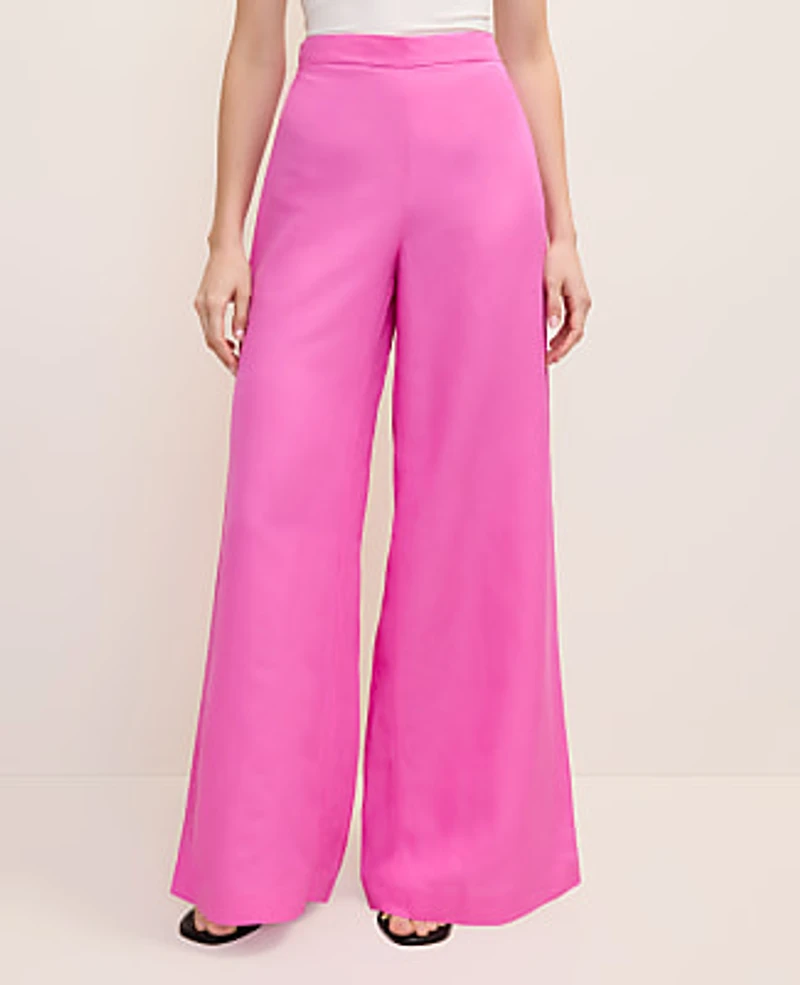Ann Taylor The Petite Statement Palazzo Pant Linen Blend Women's