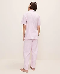 Ann Taylor Gingham Pajama Set Vibrant Pink Women's