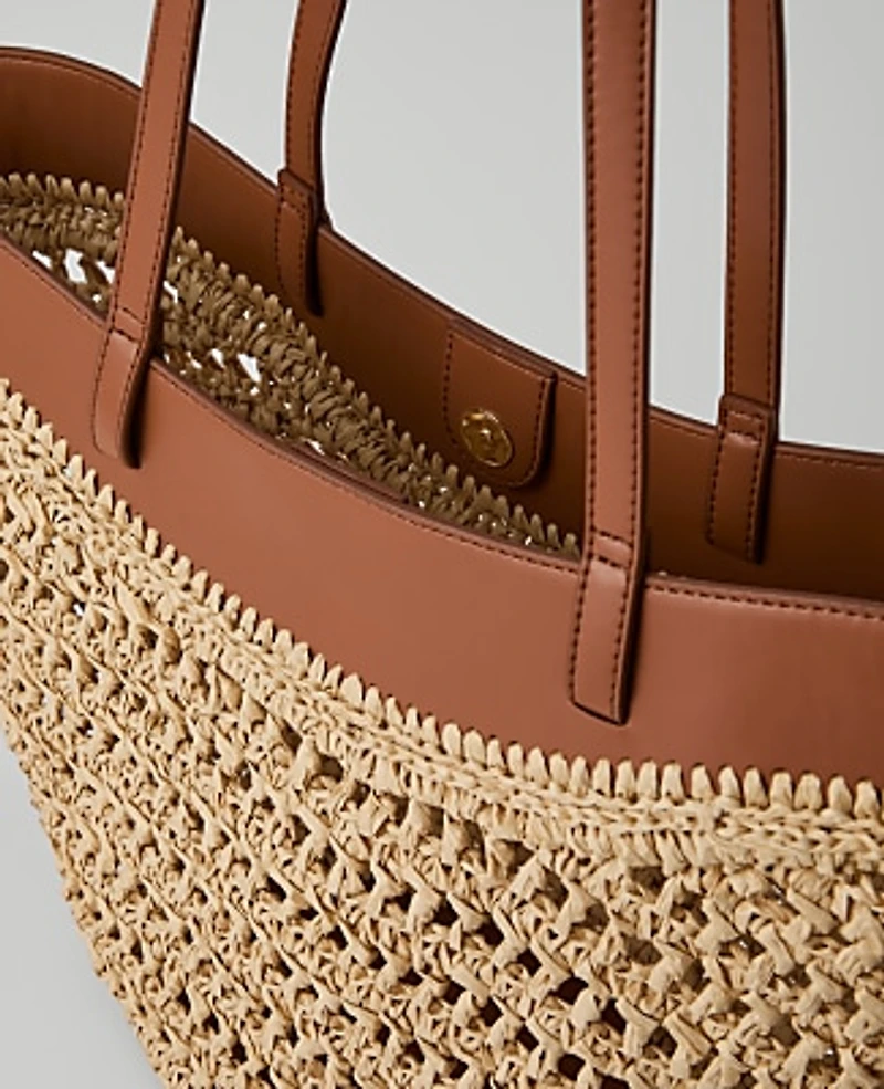 Ann Taylor Straw Tote Women's