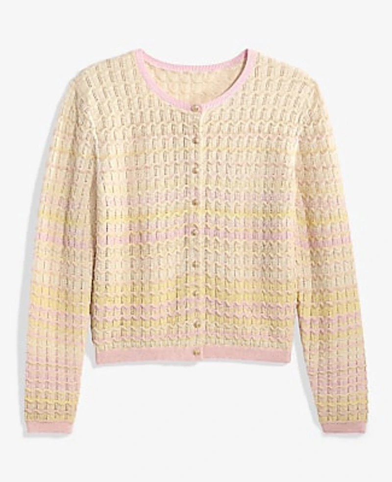 Ann Taylor Petite Crochet Cardigan Ombré Pirouette Women's