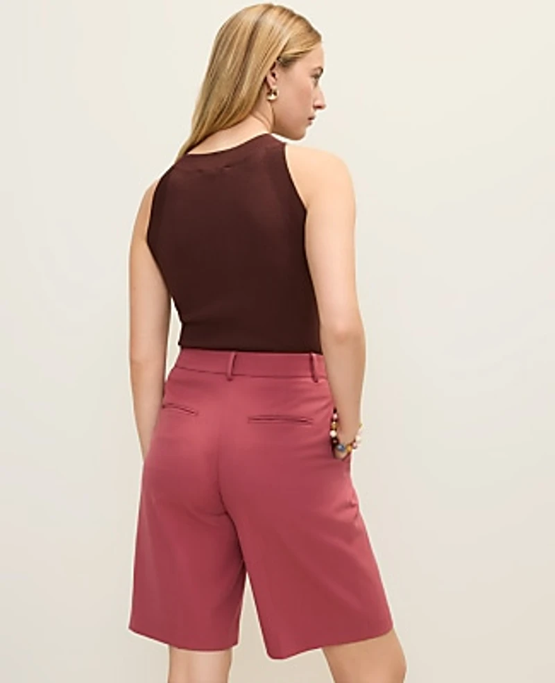Ann Taylor The Petite Pleated Bermuda Short Rose Clay Women's