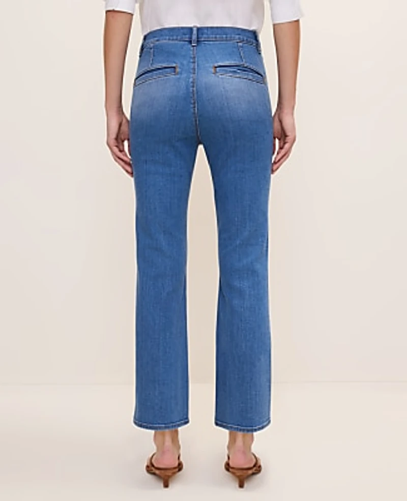 Ann Taylor The Petite Cropped Boot Jean — Curvy Fit Venice Blue Medium Women's