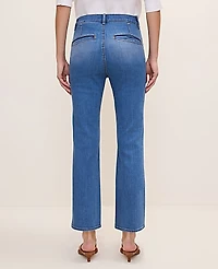 Ann Taylor The Petite Cropped Boot Jean — Curvy Fit Venice Blue Medium Women's