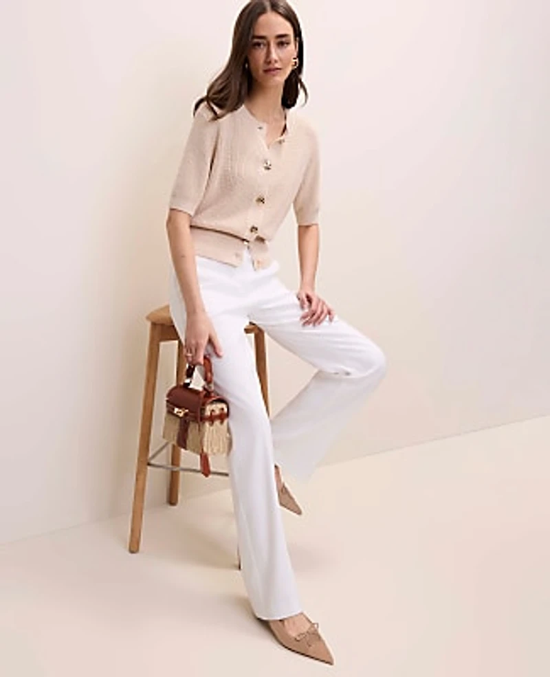 Ann Taylor Petite Elbow Sleeve Cardigan Women's