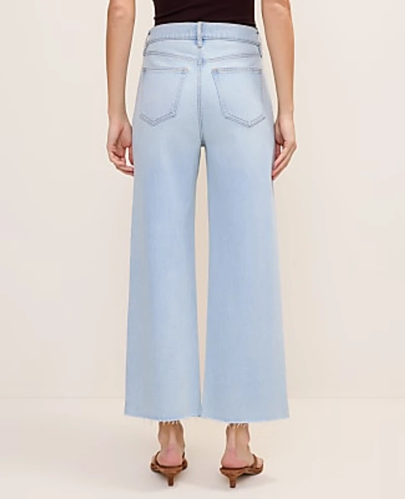 Ann Taylor The Wide-Leg Crop Jean — Curvy Fit Lunar Wash Women's