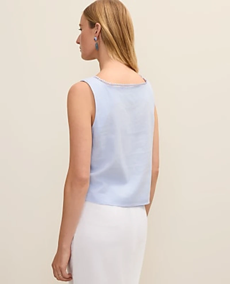 Ann Taylor Tank Top Linen Blend Women's