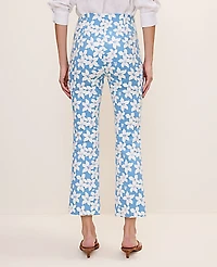 Ann Taylor The Petite Flare Ankle Pant Floral Print — Curvy Fit Sea Haze B Women's