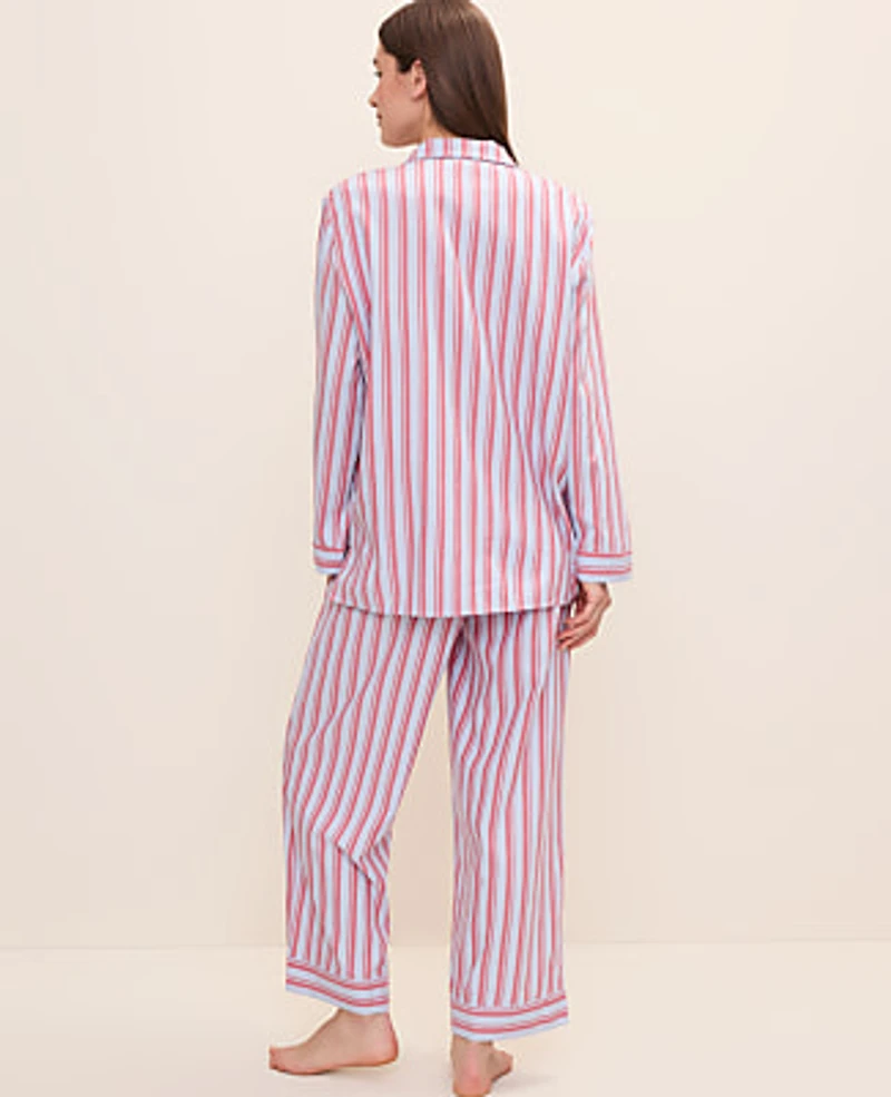 Ann Taylor Striped Pajama Set Crystal Lavender Women's