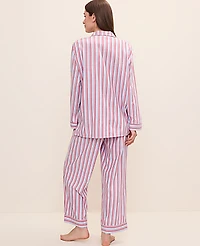 Ann Taylor Striped Pajama Set Crystal Lavender Women's