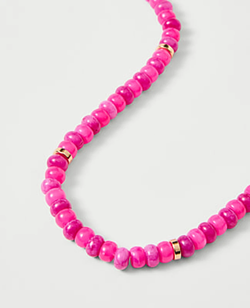 Ann Taylor Beaded Statement Necklace Goldtone Women's