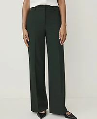 Ann Taylor The Wide-Leg Pant Seasonless Stretch Dark Forest Green Women's