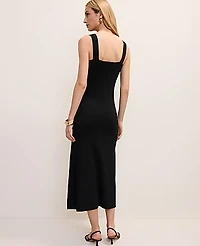 Ann Taylor Petite Ribbed Button Sweater Dress Women's
