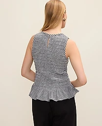 Ann Taylor Petite Gingham Smocked Peplum Tank Top Women's