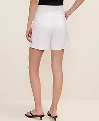Ann Taylor The Pleated Bermuda Short Linen Blend White Women's