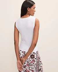 Ann Taylor Weekend Pointelle Tank Top Size 2XL White Women's