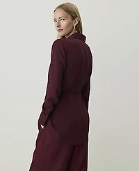 Ann Taylor Tie Waist Tunic Shirt Purest Plum Women's