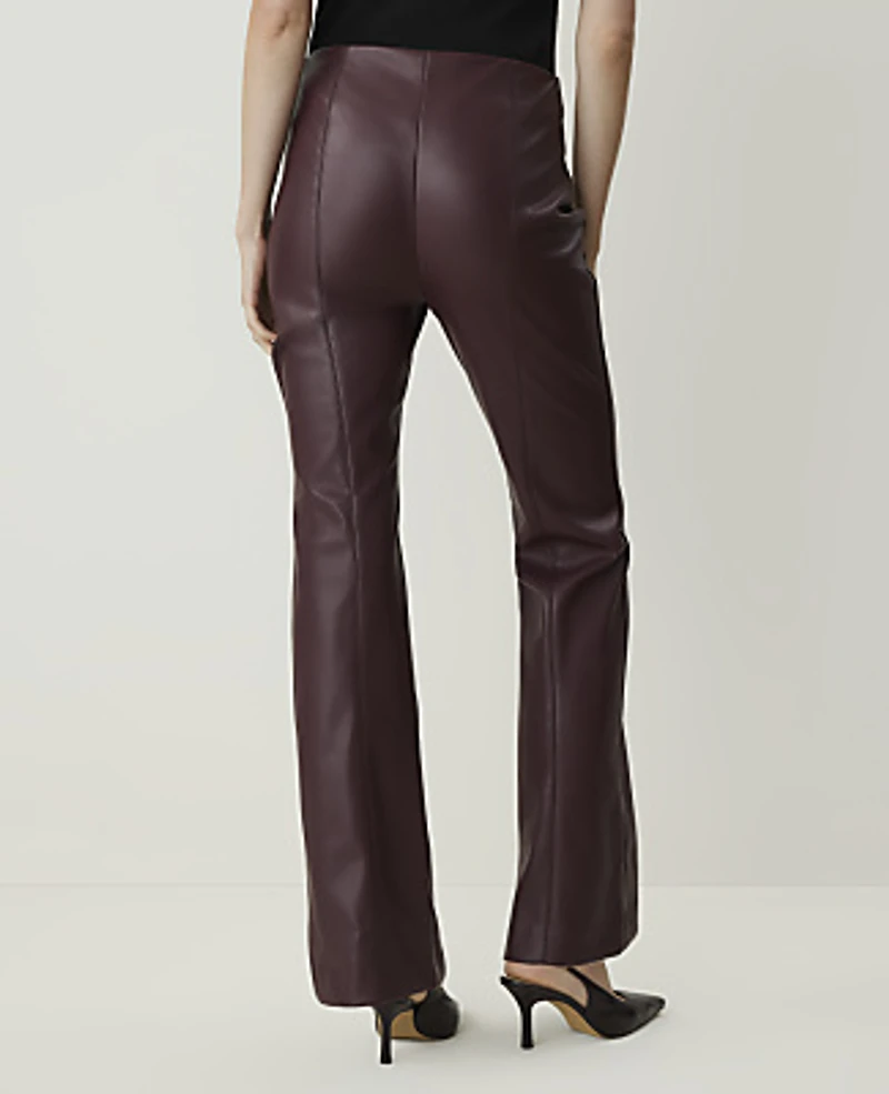 Ann Taylor The Modern Trouser Faux Leather Bold Bordeaux Women's