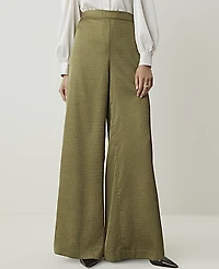 Ann Taylor The Statement Palazzo Pant Satin Green Women's
