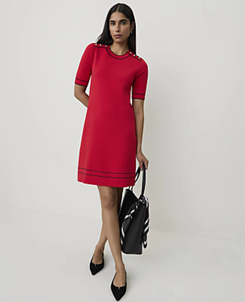 Ann Taylor Petite Sweater Mini Shift Dress Women's