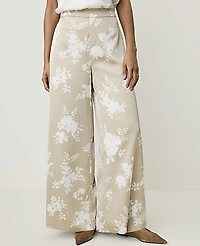 Ann Taylor The Floral Statement Palazzo Pant Winter White Women's