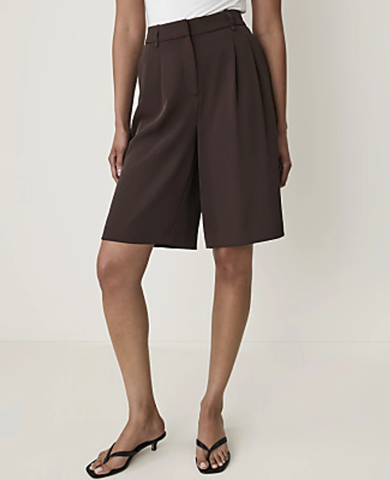 Ann Taylor The Pleated Bermuda Short French Mocha Women's