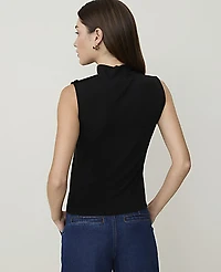 Ann Taylor Button Sleeveless Turtleneck Top Women's