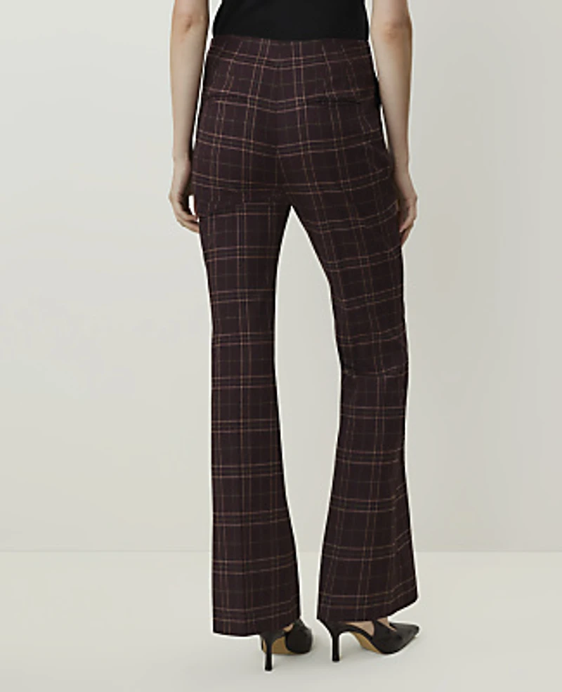 Ann Taylor The Petite Modern Trouser Plaid Deep Plum Multi Women's