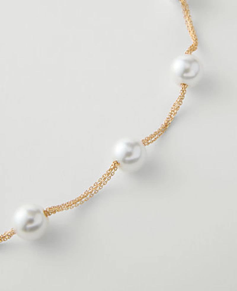 Ann Taylor Pearl Necklace Ivory Women's