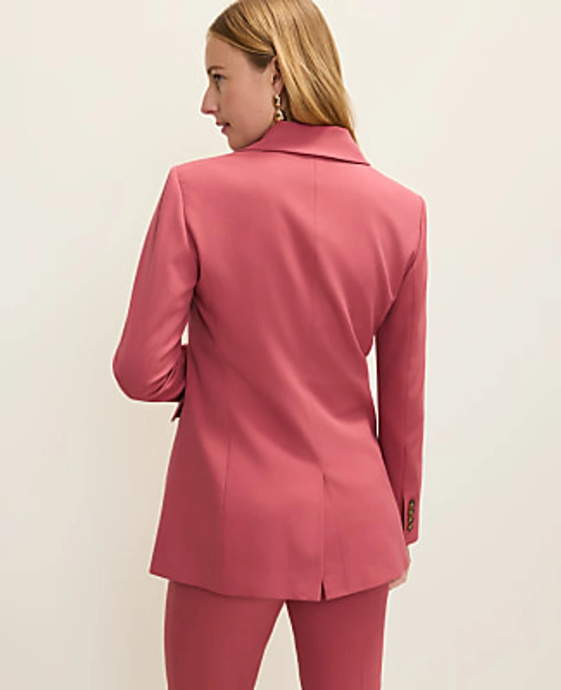 Ann Taylor The Fitted Long Blazer Rose Clay Women's