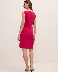 Ann Taylor The Petite Boatneck Dress Fluid Crepe Granita Women's