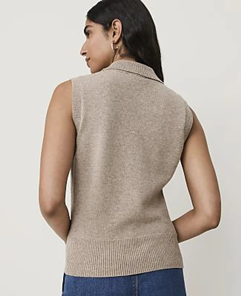 Ann Taylor Collared Sweater Vest Women's