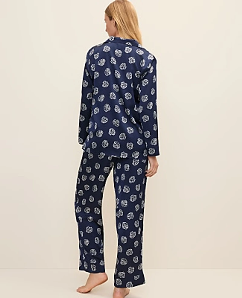 Ann Taylor Shell Print Pajama Set Pure Sapphire Women's