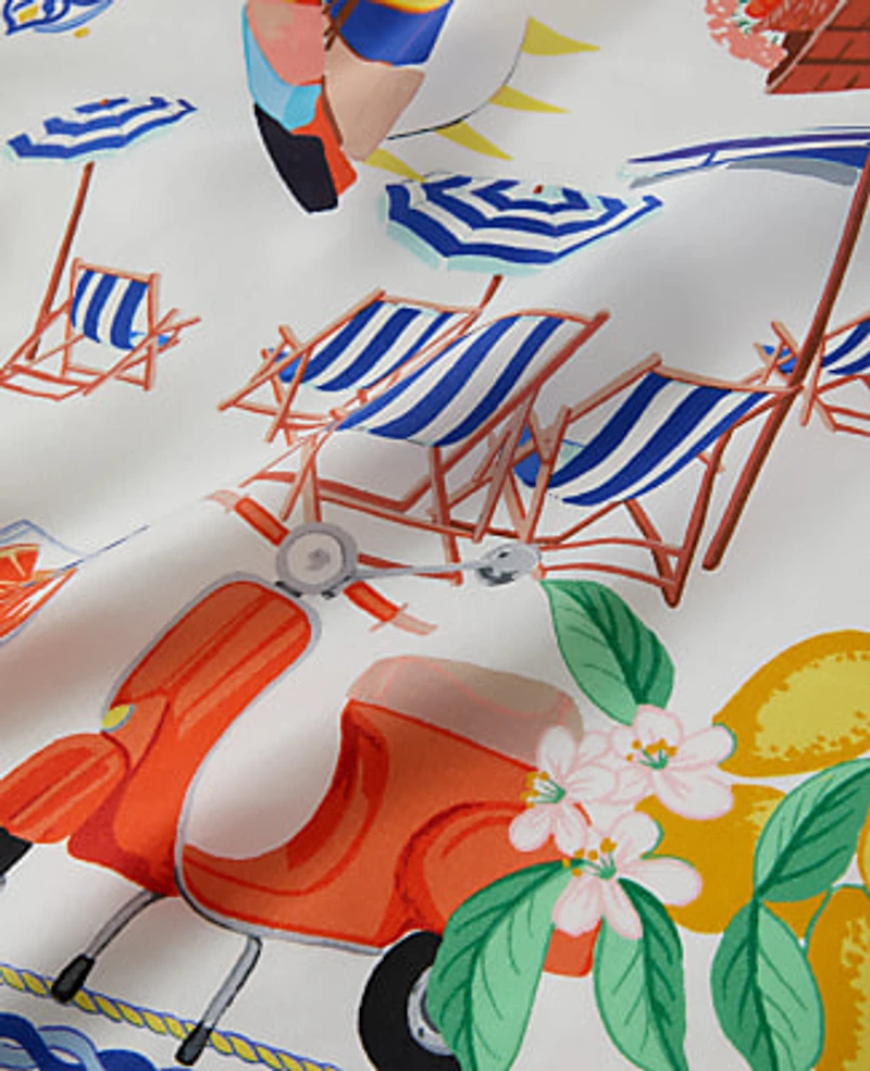 Ann Taylor Amalfi Coast Printed Silk Scarf White Women's