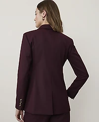 Ann Taylor The Fitted Long Blazer Classic Burgundy Women's