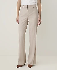 Ann Taylor The Flare Trouser Windowpane Tan White Women's