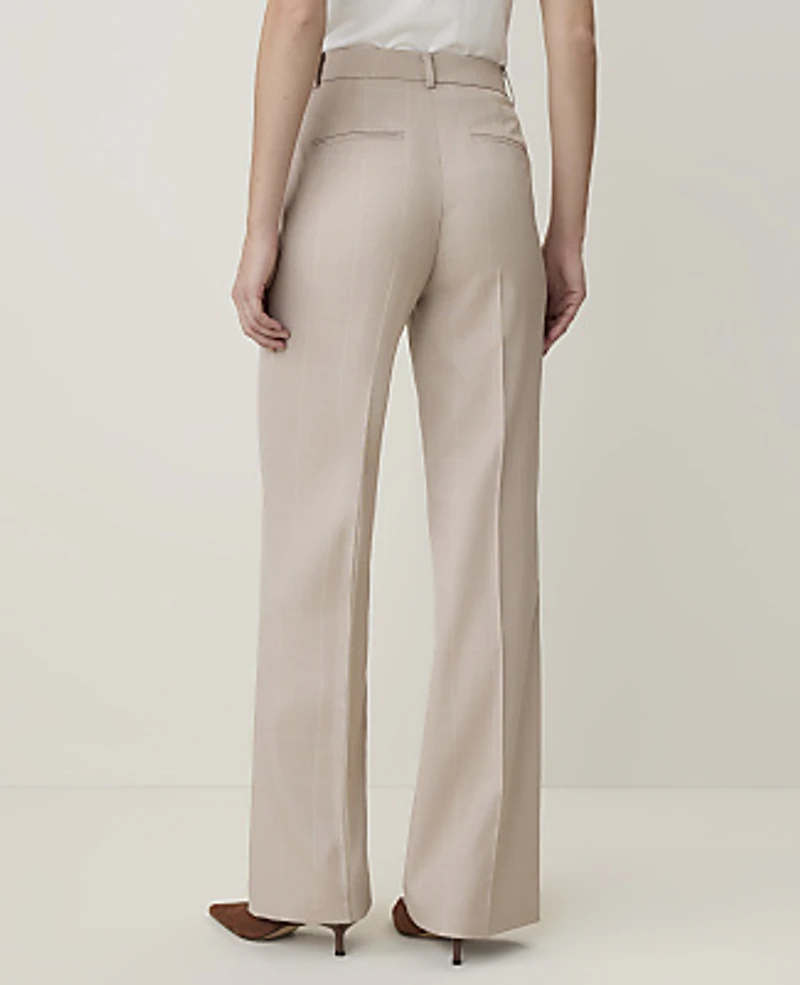 Ann Taylor The Flare Trouser Windowpane Tan White Women's