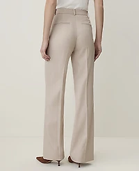 Ann Taylor The Flare Trouser Windowpane Tan White Women's