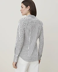Ann Taylor Striped Perfect Shirt White Women's