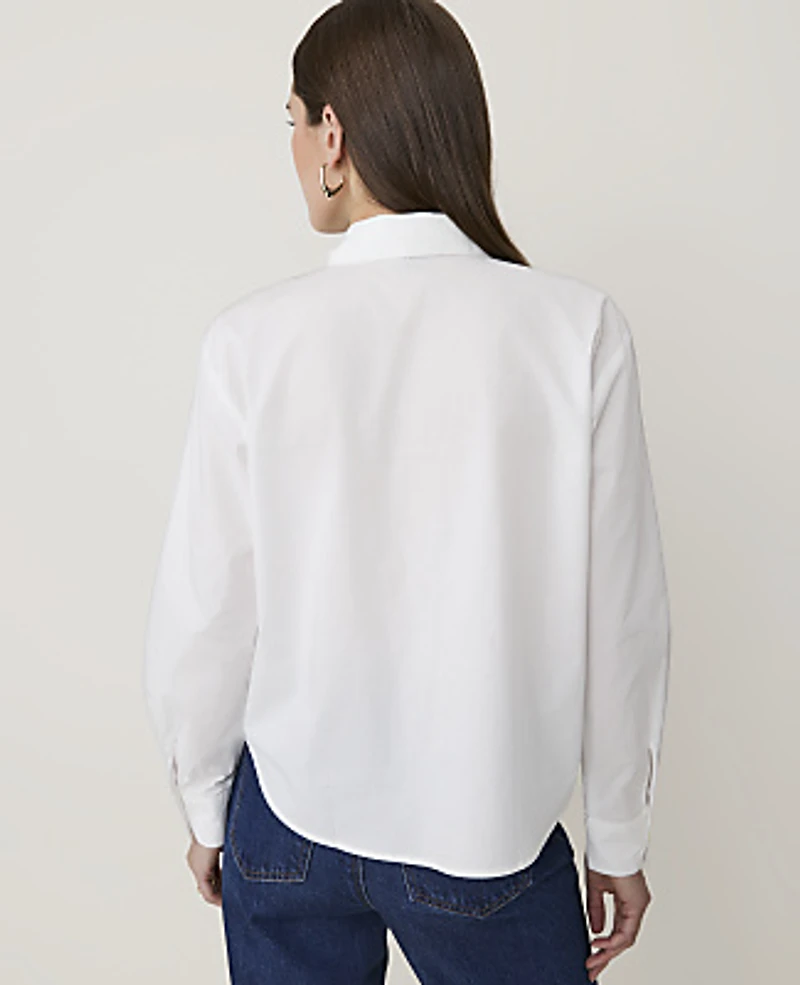 Ann Taylor Tie Neck Blouse White Women's