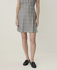 Ann Taylor Plaid Pleated Skirt Blue Women's