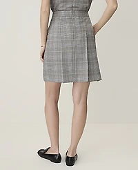 Ann Taylor Plaid Pleated Skirt Blue Women's