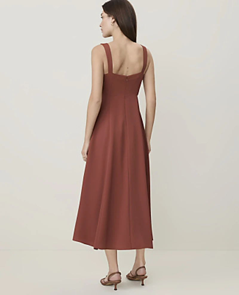 Ann Taylor Petite Corset Midi Dress Amber Noir Women's