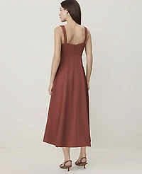 Ann Taylor Petite Corset Midi Dress Amber Noir Women's
