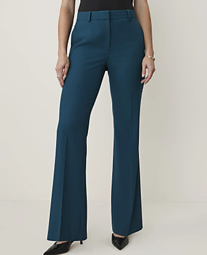 Ann Taylor The Petite Flare Trouser Deep Forest Pine Women's